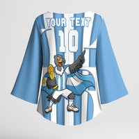 Argentina National Football Custom Kimono Sleeve Blouse Andean Condor Trophy Sporty Style