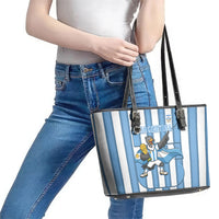 Argentina National Football Leather Tote Bag Andean Condor Trophy Sporty Style