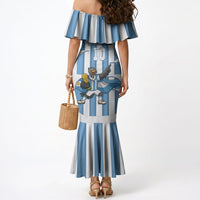 Argentina National Football Custom Mermaid Dress Andean Condor Trophy Sporty Style