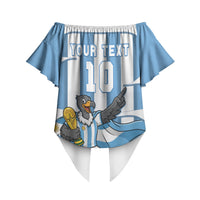 Argentina National Football Custom Off Shoulder Wrap Waist Top Andean Condor Trophy Sporty Style