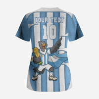 Argentina National Football Custom Scrub Top Andean Condor Trophy Sporty Style