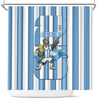 Argentina National Football Shower Curtain Andean Condor Trophy Sporty Style