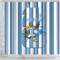 Argentina National Football Shower Curtain Andean Condor Trophy Sporty Style
