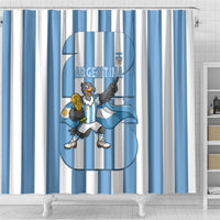 Argentina National Football Shower Curtain Andean Condor Trophy Sporty Style
