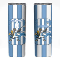 Argentina National Football Custom Skinny Tumbler Andean Condor Trophy Sporty Style
