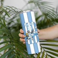 Argentina National Football Custom Skinny Tumbler Andean Condor Trophy Sporty Style