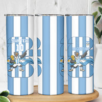 Argentina National Football Custom Skinny Tumbler Andean Condor Trophy Sporty Style