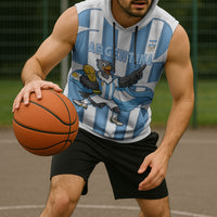 Argentina National Football Custom Sleeveless Hoodie Andean Condor Trophy Sporty Style