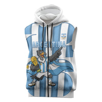 Argentina National Football Custom Sleeveless Zip Hoodie Andean Condor Trophy Sporty Style