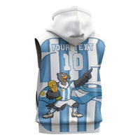 Argentina National Football Custom Sleeveless Zip Hoodie Andean Condor Trophy Sporty Style