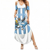 Argentina National Football Custom Summer Maxi Dress Andean Condor Trophy Sporty Style