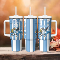 Argentina National Football Custom Tumbler With Handle Andean Condor Trophy Sporty Style