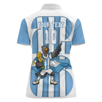 Argentina National Football Custom Women Polo Shirt Andean Condor Trophy Sporty Style