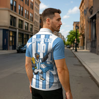 Argentina National Football Custom Zipper Polo Shirt Andean Condor Trophy Sporty Style