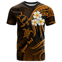 Personalised Niihau Hawaii T Shirt Polynesian Tattoo and Pacific Plumeria Gold Vibe - Wonder Print Shop