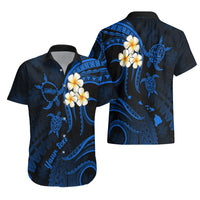 Personalised Molokai Hawaii Hawaiian Shirt Polynesian Tattoo and Pacific Plumeria Blue Vibe - Wonder Print Shop