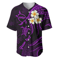 Personalised Molokai Hawaii Baseball Jersey Polynesian Tattoo and Pacific Plumeria Purple Vibe LT9 - Wonder Print Shop