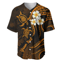 Personalised Lanai Hawaii Baseball Jersey Polynesian Tattoo and Pacific Plumeria Gold Vibe LT9 - Wonder Print Shop