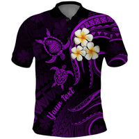Personalised Lanai Hawaii Polo Shirt Polynesian Tattoo and Pacific Plumeria Purple Vibe - Wonder Print Shop
