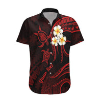 Personalised Lanai Hawaii Hawaiian Shirt Polynesian Tattoo and Pacific Plumeria Red Vibe - Wonder Print Shop