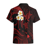 Personalised Lanai Hawaii Hawaiian Shirt Polynesian Tattoo and Pacific Plumeria Red Vibe - Wonder Print Shop