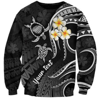 Personalised Kauai Hawaii Sweatshirt Polynesian Tattoo and Pacific Plumeria White Vibe - Wonder Print Shop