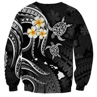 Personalised Kauai Hawaii Sweatshirt Polynesian Tattoo and Pacific Plumeria White Vibe - Wonder Print Shop