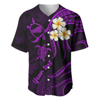 Personalised Kahoolawe Hawaii Baseball Jersey Polynesian Tattoo and Pacific Plumeria Purple Vibe LT9 - Wonder Print Shop