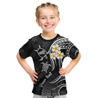 Personalised Kahoolawe Hawaii Kid T Shirt Polynesian Tattoo and Pacific Plumeria White Vibe - Wonder Print Shop