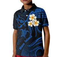 Hawaii Kid Polo Shirt Maui Islands Pacific Plumeria Blue Vibe - Wonder Print Shop