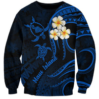 Hawaii Sweatshirt Maui Islands Pacific Plumeria Blue Vibe - Wonder Print Shop