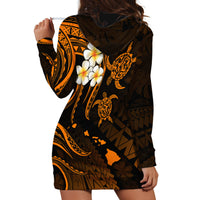 Hawaii Hoodie Dress Maui Islands Pacific Plumeria Gold Vibe - Wonder Print Shop