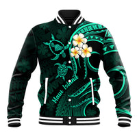 Hawaii Baseball Jacket Maui Islands Pacific Plumeria Turquoise Vibe LT9 - Wonder Print Shop