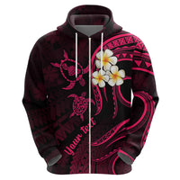 Personalised Maui Hawaii Hoodie Polynesian Tattoo and Pacific Plumeria Pink Vibe - Wonder Print Shop