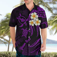 Personalised Maui Hawaii Hawaiian Shirt Polynesian Tattoo and Pacific Plumeria Purple Vibe - Wonder Print Shop