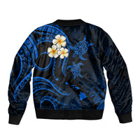 Hawaii Bomber Jacket Oahu Islands Pacific Plumeria Blue Vibe LT9 - Wonder Print Shop