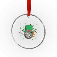 Lucky Darts Board With Irish Flag Crystal Glass Ornament St Patricks Day Gift
