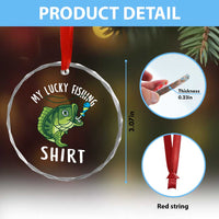 Lucky Fishing Crystal Glass Ornament Funny Fisherman Fish Lovers - Wonder Print Shop