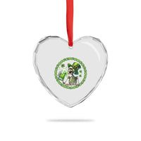 Lucky Irish Skeleton St Patricks Day Heart Crystal Glass Ornament Beer Lover