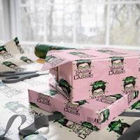 Lucky Sassy Lassie Messy Bun Wrapping Paper Roll Funny St Patricks Day - Wonder Print Shop