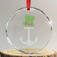 Lucky Shamrock Anchor Crystal Glass Ornament Leprechaun Cruise Squad St. Patrick's Day - Wonder Print Shop