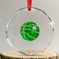 Lucky Shamrock Basketball Crystal Glass Ornament Clover Irish St Patrick's Day Sport Lover TS02