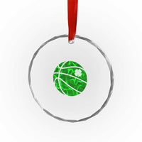 Lucky Shamrock Basketball Crystal Glass Ornament Clover Irish St Patrick's Day Sport Lover TS02