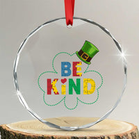 Lucky Shamrock Be Kind Crystal Glass Ornament Autism Leprechaun St Patricks Day - Wonder Print Shop