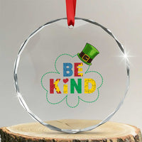 Lucky Shamrock Be Kind Crystal Glass Ornament Autism Leprechaun St Patricks Day TS02