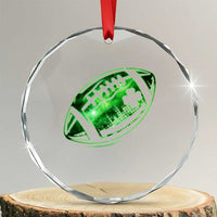 Lucky Shamrock Football Crystal Glass Ornament Irish Clover St Patricks Day Sport Lover - Wonder Print Shop