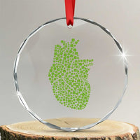 Lucky Shamrocks Heart Crystal Glass Ornament Anatomical Anatomy St Patrick's Day TS02