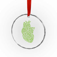 Lucky Shamrocks Heart Crystal Glass Ornament Anatomical Anatomy St Patrick's Day TS02
