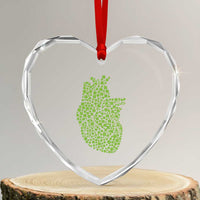 Lucky Shamrocks Heart Heart Crystal Glass Ornament Anatomical Anatomy St Patrick's Day - Wonder Print Shop