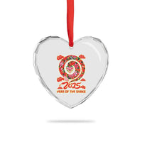 Lunar New Year 2025 Heart Crystal Glass Ornament Year Of The Snake China Traditional - Wonder Print Shop
